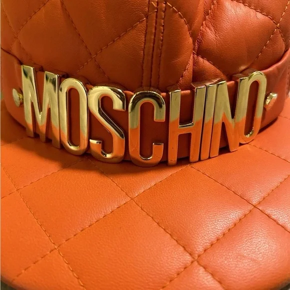 Moschino Orange Quilted Cap Moschino Orange Quilted Cap main image 3
